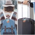 thumbnail image 5 of Square 2Pack PU Leather Santa Claus Vacation Cruise Luggage Tag with Privacy Cover and Name ID Tag for Travel Handbags Backpacks Luggage Tags, 5 of 6