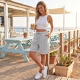 thumbnail image 4 of Evdexr Linen Shorts Womens Striped Bermuda Shorts 2026 Knee Length Drawstring Vacation Shorts Summer High Waisted Loose Fit Baggy Short Pants 2XL, 4 of 7
