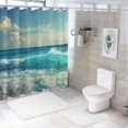 thumbnail image 7 of Orinice Waves Island Bathroom Decor Set Multi size Colorful Luxurious Graphic Print Polyester Fabric Fashion Shower Curtain with Hooks 69x72, 7 of 7
