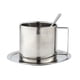 thumbnail image 1 of Juego de cucharas y platos para taza de café de acero inoxidable con aislamiento térmico. ... Juego de 280 ml., 1 of 9