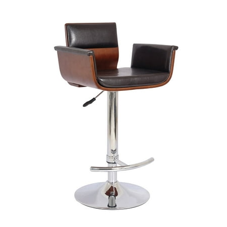 ac pacific modern padded wood adjustable height swivel bar stool