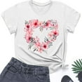 thumbnail image 5 of QETYUW Tshirts Shirts for Women Short Sleeve Casual Shirt Valentine'Day Floral Graphic Tees Crew Neck Plus Size Tee Summer Tops, 5 of 5