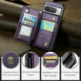 thumbnail image 6 of SaniMore for Google Pixel 8 Pro Wallet Case, RFID Blocking PU Leather Kickstand Credit Slots Flip Folio Protective Case, Double Magnetic Clasp Durable Shockproof Cover for Google Pixel 8 Pro, Purple, 6 of 9