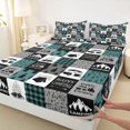 thumbnail image 3 of Homewish Happy Camping Full Size Sheets,Camper Theme Bed Sheets,Patchwork Geometric Plaid Sheet Sets For Children,Microfiber Bedroom Decor,4 Pieces, 3 of 7