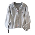 thumbnail image 4 of Cardigan Women Elegant Embroidered Puppy Knit Sweater With Lapel Collar For Cozy Casual Outfits Clothes, 4 of 4