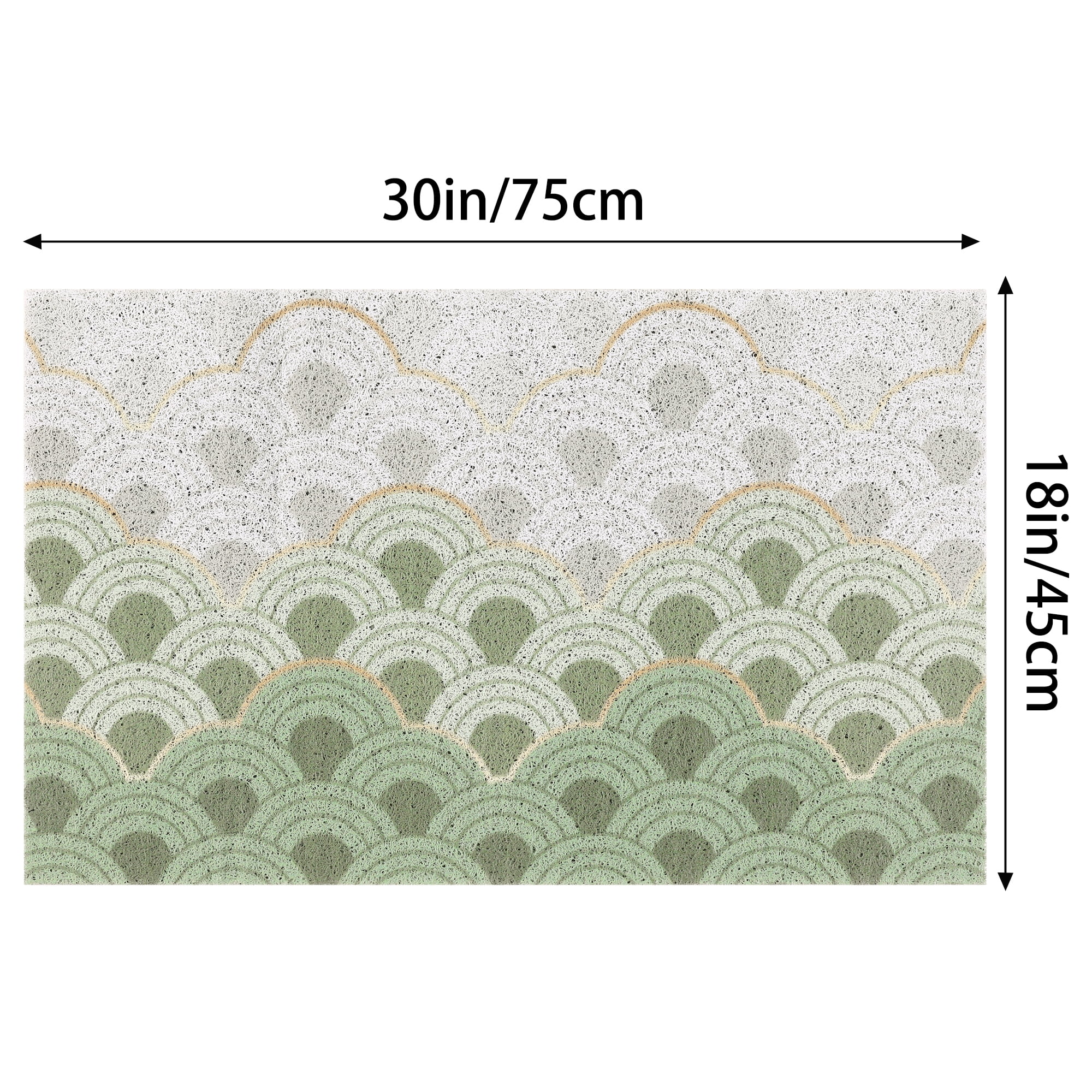 Unique Bargains Large Doormats Floor Mats Indoor Entrance Inside Rubber Washable Non-Slip Green