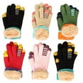 thumbnail image 2 of Toddler-Kids Soft And Warm Fuzzy Interior Lined Gloves 6-Pack, 2 of 2