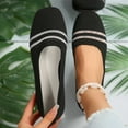 thumbnail image 2 of Black Women Fly Knit Slip On Shoes Hollow Design Shallow Mouth For Summer And Fall Wardrobe, 2 of 9