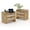 Walnut color, variant on Kicctian Set of 2 Rattan Nightstands with Type-C Charging Station, Bedside Tables with 2 Large Storage Drawers, Modern End Tables for Bedroom or Office, White