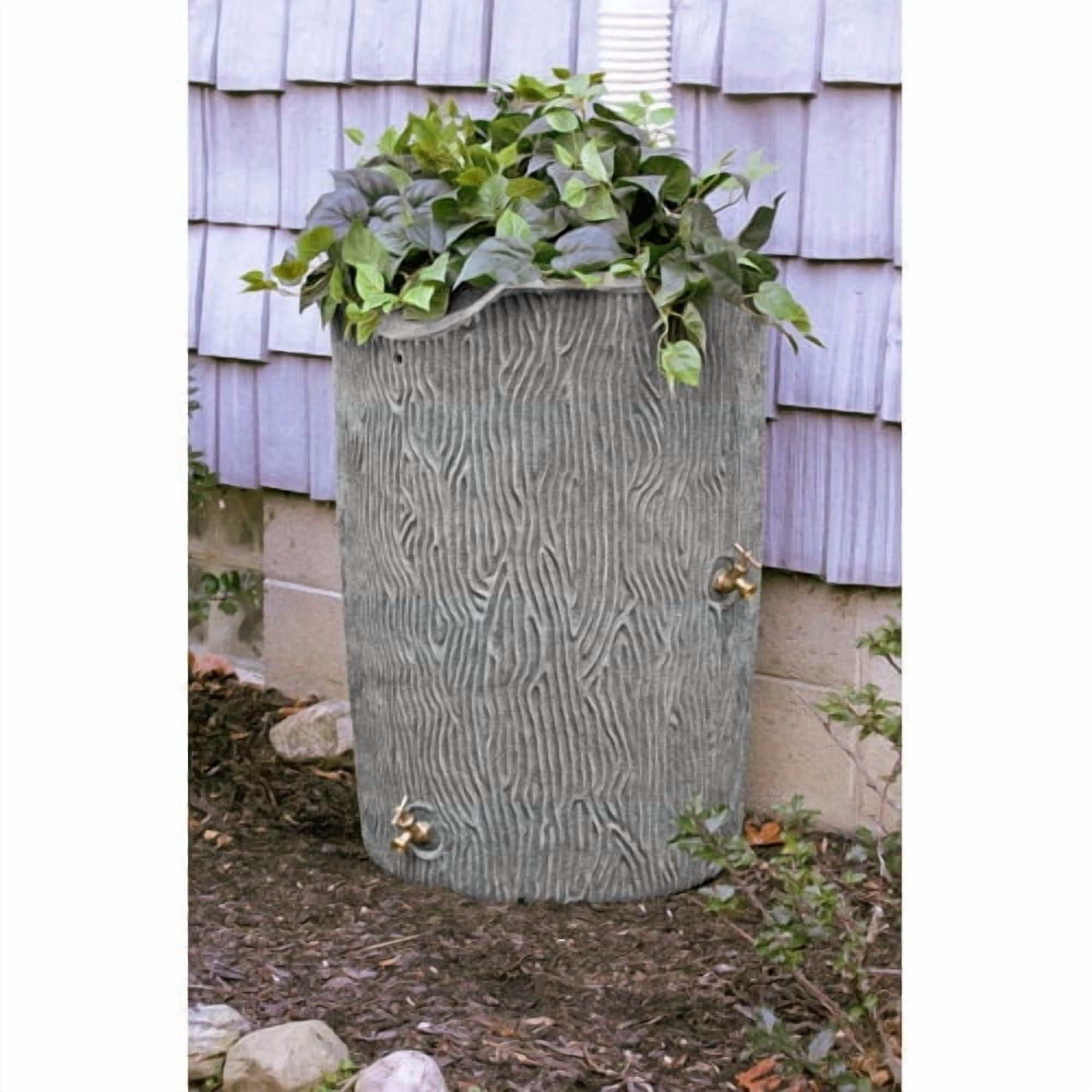Good Ideas Impressions Bark 50 Gallon Rain Saver - Dark Granite