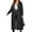 Black, variant on Chouyatou Women's Casual Fashion Spring Button Down Midi Long Lapel Collar Denim Jean Jacket Trench Coat