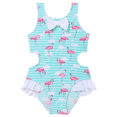 BOBOGOJP Girls Swimsuits Unicorn Bathing Suits Toddler Kids One Piece Swimwear Blue for Size 9-10 Years