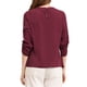 thumbnail image 3 of CURVOSPORT Camisa Elegante para Mujeres Top de Oficina con Llave Plisado Frontal Arrugado de Manga 3/4 Blusa de Chifón L Rojo Vino, 3 of 8