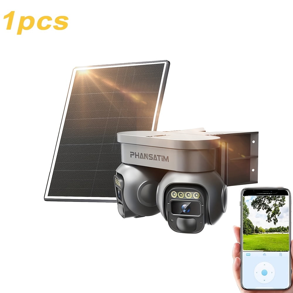 Outdoor Wireless Security Camera.Ptz Solar Wireless Security Camera with AI Human Detection, Wire-Free Battery Solar Powered, Color Night Vision, No for Home Wi-Fi Required, 2-Way Audio