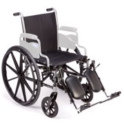 Invacare Tracer SX5 Wheelchair, with Full Length Arms and T94HCP Elevating Legrests with Padded Calf Pads, 20" Seat Width, TRSX50FBFP / T94HCP