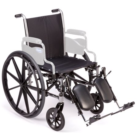 Invacare Tracer SX5 Wheelchair, with Full Length Arms and T94HCP Elevating Legrests with Padded Calf Pads, 20" Seat Width, TRSX50FBFP / T94HCP
