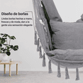 thumbnail image 4 of Silla Hamaca Silla Columpio Colgante 2 Cojín Kit Instalación Gris, 4 of 5