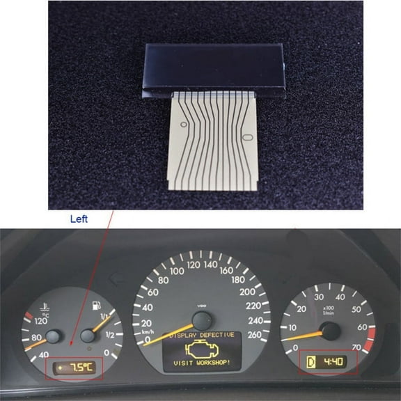 Dashboard LCD Screen Instrument Display on Left for Temperature for Mercedes Benz C class E-Class W208 CLK W210 SLK R170 Display