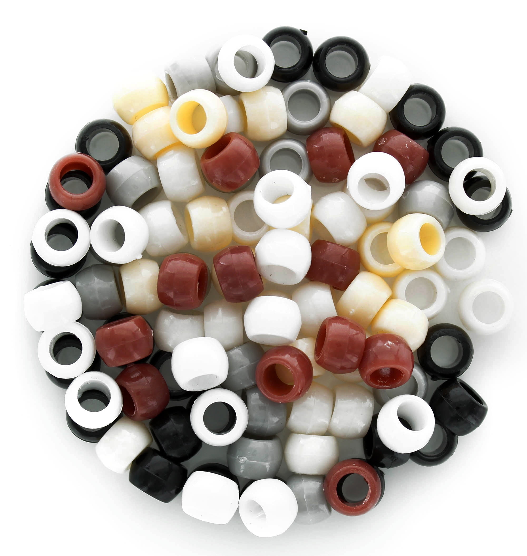 Essentials by Leisure Arts Pony Beads - Assorted Colors, Glitter,  Transparent, 6mm x 9mm, Package of 750