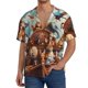thumbnail image 1 of Balery Animal Filled Noahs Ark Camisa Casual de Manga Corta con Botones para Hombre, Texturizada, Estilo Cubano, para Playa, Verano-Large, 1 of 5