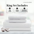thumbnail image 2 of Casa Platino King Sheet Set – Breathable Cooling 100% Cotton King Bed Sheets, Daily Comfort, Lasting Luxury Percale, Low Pill, 15” Deep Pocket – White, 2 of 7