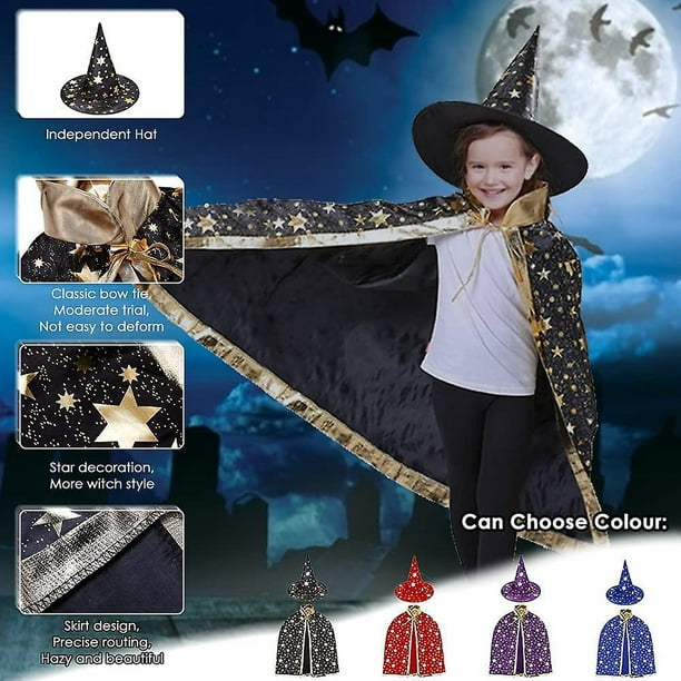 capa Du Magicien D halloween capa Et Chapeau De Sorcire capa De Sorcier Enfant capa De mago Avec Chapeau manteau De Sorcire Dguisement Pour Enfan Walmart en linea