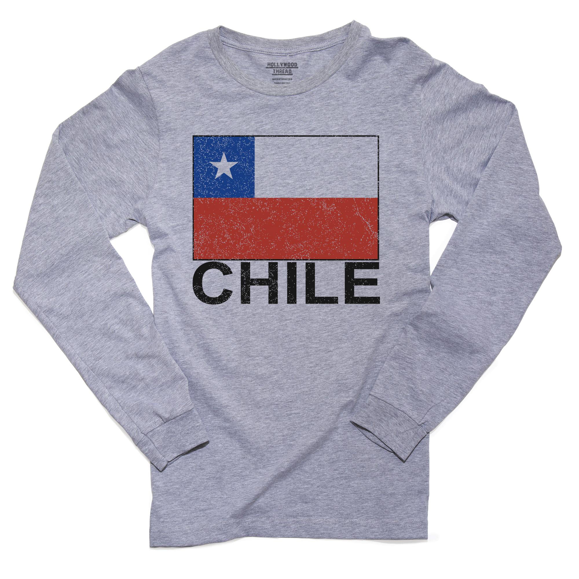 Chile Flag - Special Vintage Edition Men's Long Sleeve Grey T-Shirt -  