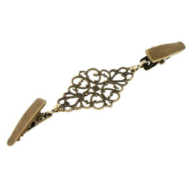 Pinza para suéter vintage, chal, vestido, cárdigan, con estampado de flores para mujer Bronce