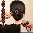 thumbnail image 4 of Barrettes Hair Accessories Hair Bun Maker French Braiding Tool Donut Twister Flexible Quick Styling Polka Dot for Women Girls, 4 of 4