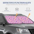 thumbnail image 3 of KLL Skull Blue Flower Windshield Sun Shade 2-Piece Foldable Car Front Window Sunshade for Most Sedans SUV Truck- Large, 3 of 5