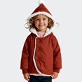 thumbnail image 2 of DJDLJWCJ Boys Winter Coat Fleece Lined Thicken Warm Jacket Solid Color Button Comforty Down Jacket Brown Size 2T, 2 of 5