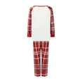thumbnail image 4 of Elippeo Family Matching Christmas Pajamas, Deer  Santa Print Long-Sleeved Tops + Plaid Pattern Trousers Sleepwear Outfits, 4 of 10