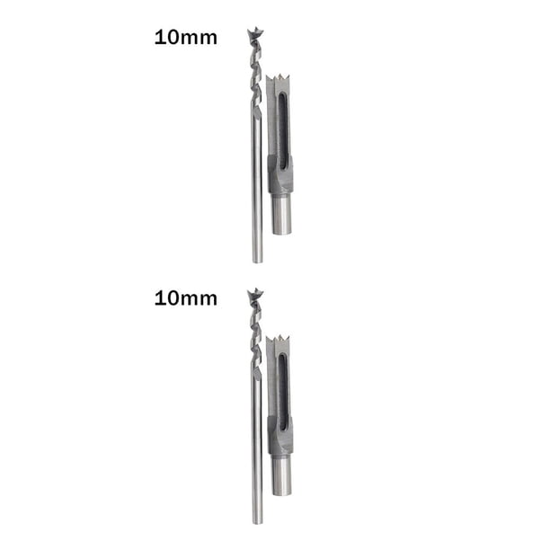 Scienceny Taladro cuadrado para carpintería, taladro para carpintería de acero de alta velocidad, taladro para agujeros cuadrados, 10mm 10 mm 2piezas Scienceny CBP032401