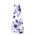 thumbnail image 5 of LVHAOGJOB Robe Tendance pour Femmes Grande Taille Longue Robe d'Été Maxi Sans Manches à Imprimé à Bretelles Spaghetti Robe Soleil pour Dames, 5 of 5