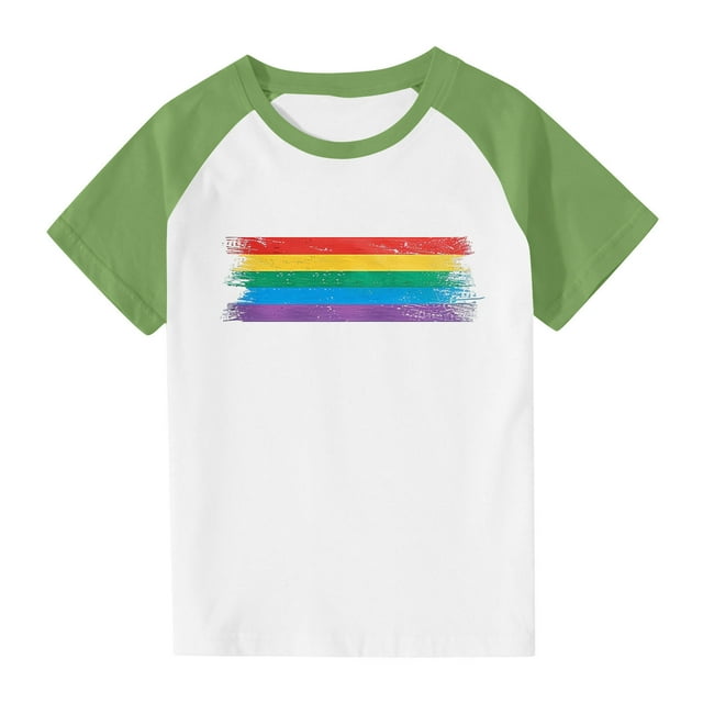 Zpanxa Girls Shirts Color Print Short Sleeve T Shirt Summer Oversized Crewneck Basic Tee With Polyester Spandex 11 Years