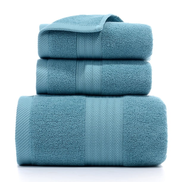 Namzi Juego de toallas de baño de 3 piezas, toallas de baño de algodón peinado, toallas de baño absorbentes, toallas de mano para baño, juegos de toallas de baño de lujo para baño, verde