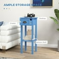 thumbnail image 5 of HOMCOM 2-Tier Side Table with Drawer, Narrow End Table with Bottom Shelf, for Living Room, Light Blue, 5 of 9