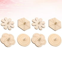 Clispeed 8Pcs Toy Tops for Kids DIY Painting Wood Crafts for Hand-eye Coordination Indoor Play with Hexagonal Shape