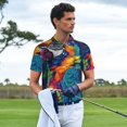 thumbnail image 3 of Fuzoiu Vibrant Rainbow Parrot Fantasy Print Men's Polo Shirts Short Sleeve,Golf Shirts for Men,Mens Golf Shirt Moisture Wicking Quick-Dry-X-Large, 3 of 6