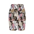 thumbnail image 3 of DeHolifer Womens Yoga Shorts High Waisted Tummy Control Floral Print Gym Workout Biker Running Butt Lifting Booty Shorts Coffee XL, 3 of 4