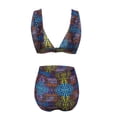 thumbnail image 4 of Women Multi Color Sexy Solid Color Printed High Waist Split Swimsuit Bikini, 4 of 7