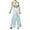 Blue1, variant on ZAZYULZ Two Piece Sets for Women Women's 2 Piece Outfits Sexy Halter Neck Criss Backless Crop Top Solid High Waist Wide Leg Pants Set(Blue1,Xl)