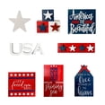 thumbnail image 2 of IUAMXWU 10Pcs 4th of July Independence Day Tiered Tray Decor Set Patriotic Wooden Signs Red White Blue Rustic Farmhouse Ornaments for Home Kitchen Table Shelf Holiday Party Summer Decor, 2 of 7