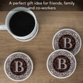 thumbnail image 5 of Thirstystone 4-Pack Monogram Letter B Sandstone Coasters in Iron Ram Coaster Holder, 5 of 8