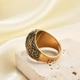thumbnail image 2 of Retro Large Tiger Eye Stone Turquoise Wedding Ring For Men Classical Gothic Stainless Steel Rings, 2 of 4