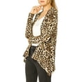 thumbnail image 5 of INSPIRE CHIC Women's Leopard Print Long Sleeve Open Front Cardigan Beige Brown M, 5 of 8