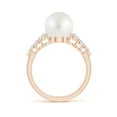 thumbnail image 2 of ANGARA South Sea Cultured Pearl Ring with Graduated Diamonds in 14K Rose Gold for Women | June Birthstone, Birthday, Anniversary, Jewelry Gift for Women | Pearl Ring, 2 of 10