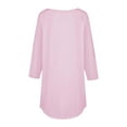 thumbnail image 4 of WTXUE T Shirts for Women Elbow Sleeve Tops Women Women'S Pure Color Fashionable Casual Round Neck And Three Quarter Sleeve Top T Shirts for Women Loose Fit Tunic Tops Womens Tops Casual Pink Xl, 4 of 4