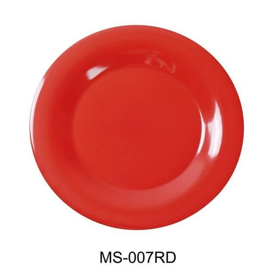 7.5 in. Mile Stone Wide Rim Round Plate - Melamine, Orange & Red - Pack of 48