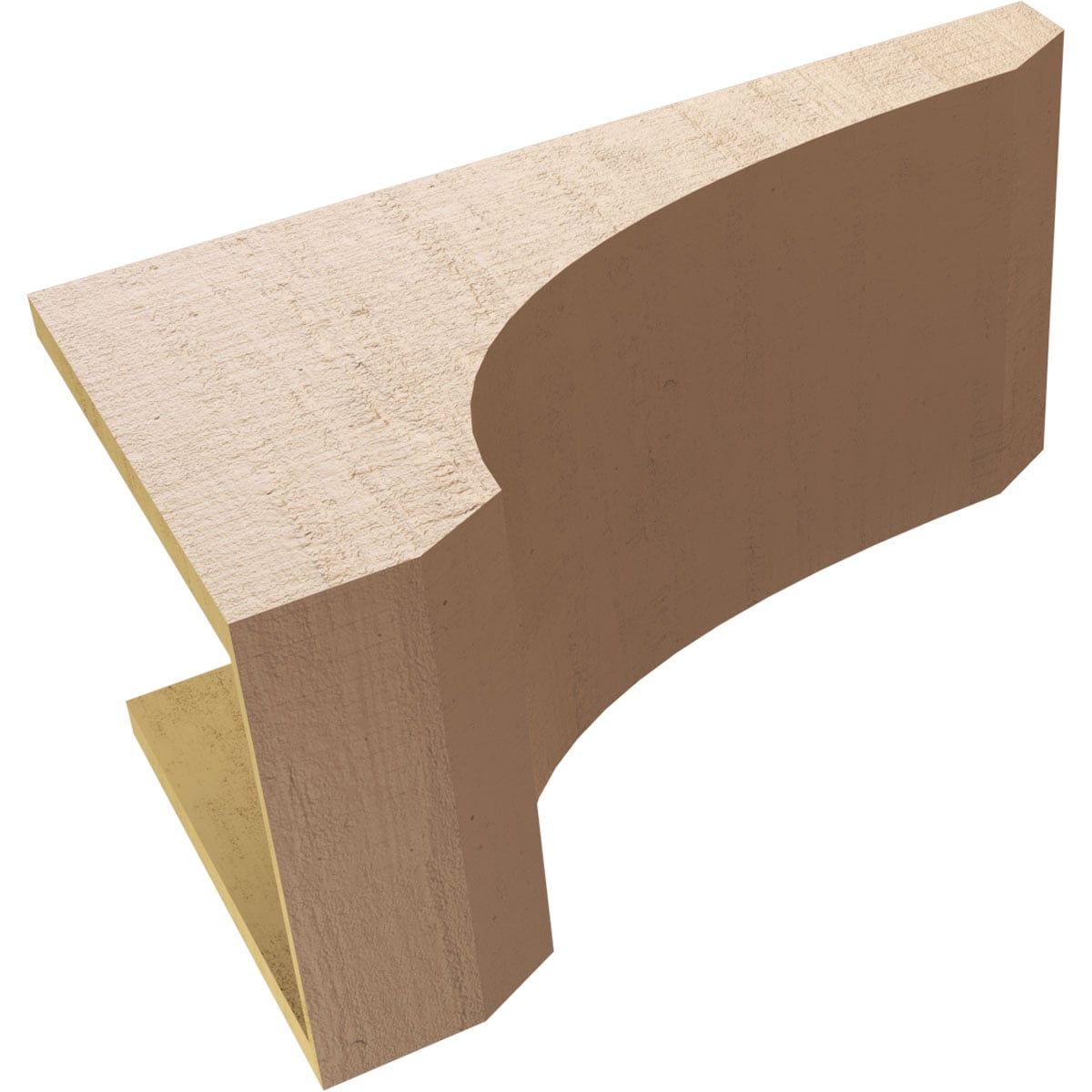 12"W x 24"D x 12"H Wide Legacy Rough Cedar Woodgrain TimberThane Corbel, Primed Tan